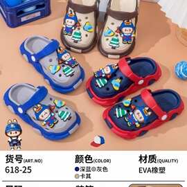 儿童拖鞋夏季新款EVA卡通旋转可爱宝宝女童室内外防滑沙滩洞洞鞋