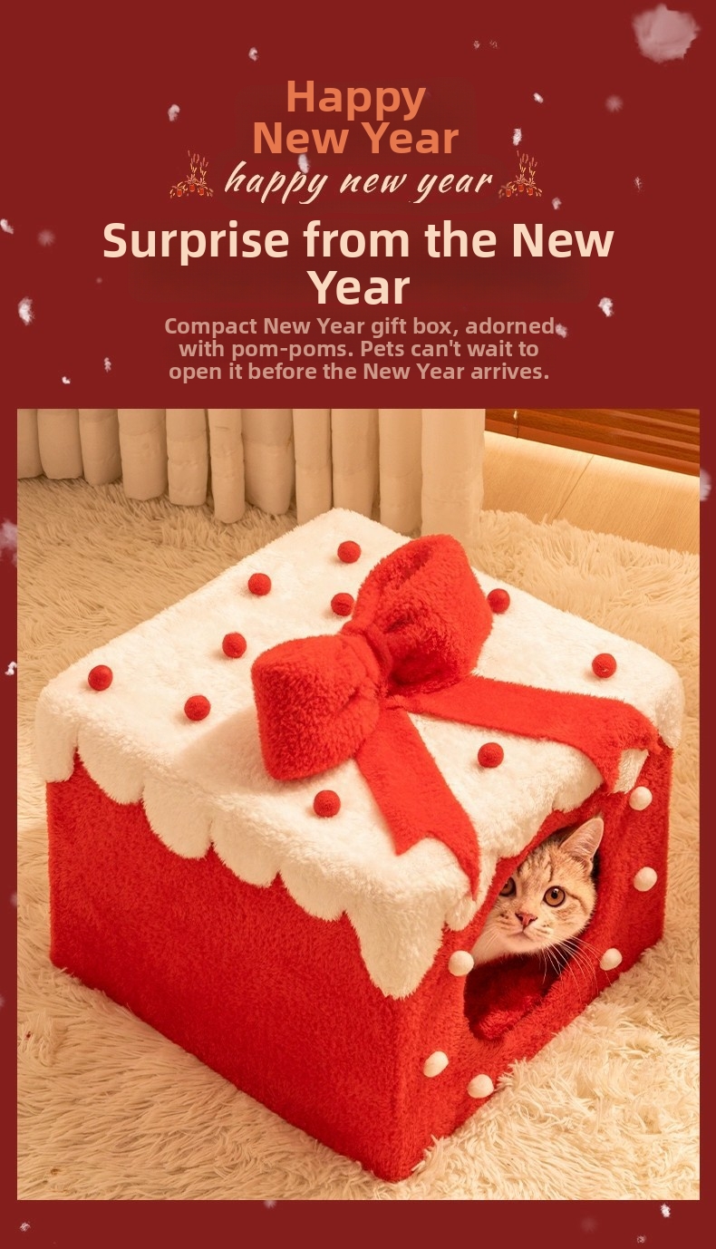 Niche maison pour chat fermée douillette et chaude en polaire_voghion.com