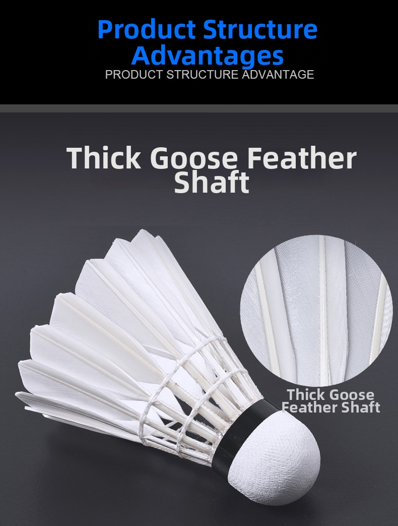 Badminton Shuttlecocks Goose Feathers Durable Indoor Outdoor Pack_voghion.com