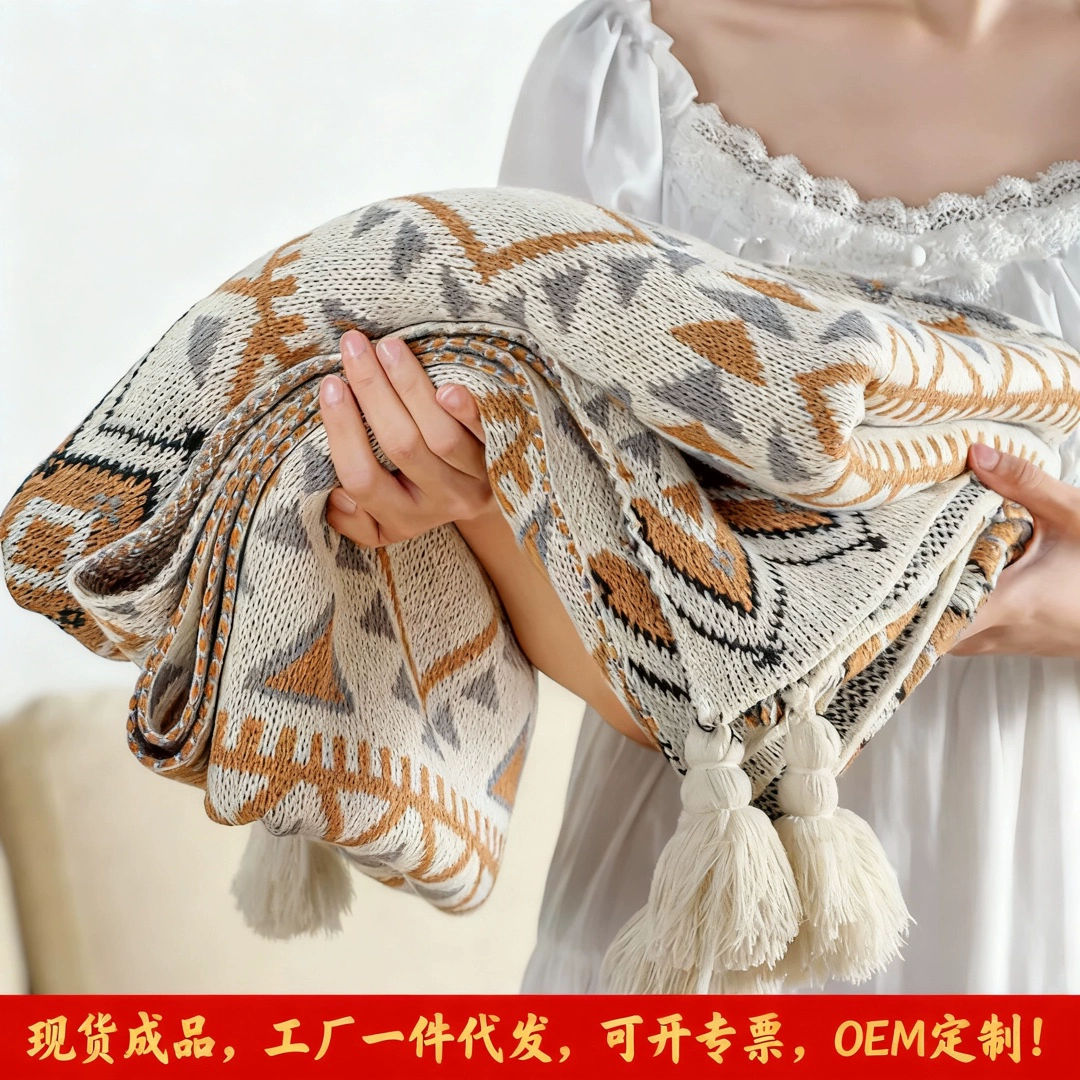 Навахо Дневной одеяло утолщенное вязаное богемское офисное дремотное одеяло для кондиционного дивана одеяло детское одеяло