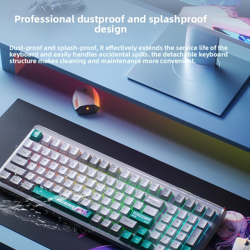 Mechanic K12 Wireless Membrane Keyboard Three Mode 99 Keys Gaming_voghion.com