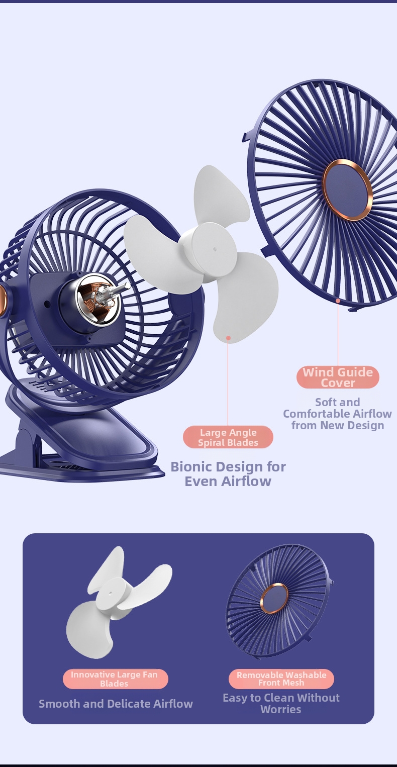 Ventilatore usb con clip portatile e luce ricaricabile studenti_voghion.com