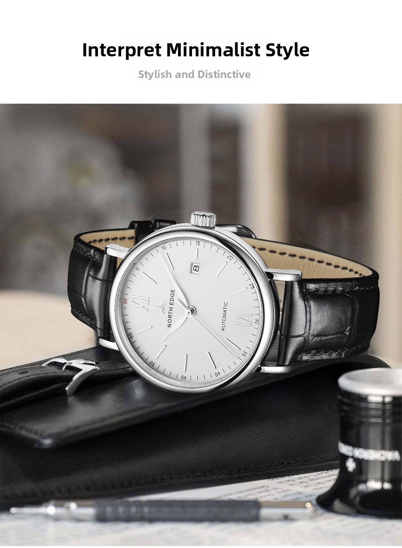 Classic Men's Automatic Mechanical Skeleton Watch Business Style_voghion.com