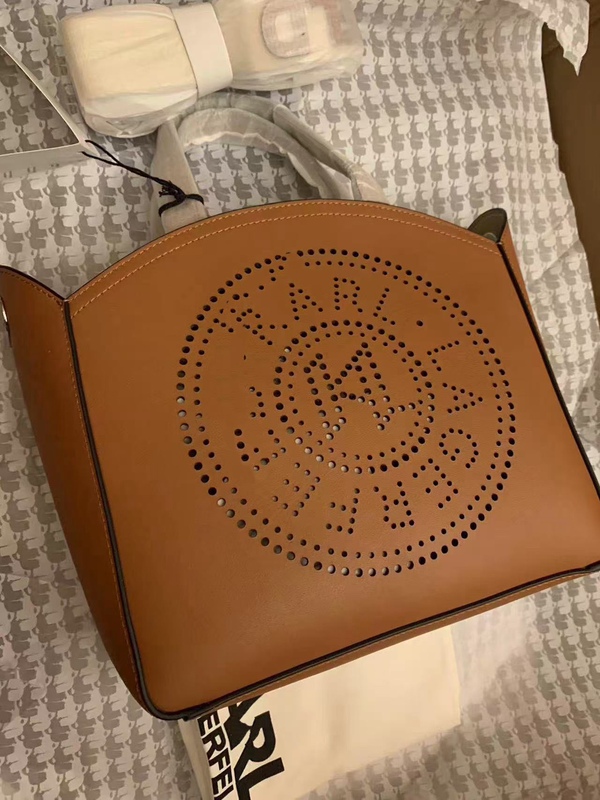 Original Genuine Karl Lafayette Genuine Leather Perforated Full Set with Tags Original Handbag Shoulder Bag for Women Casual