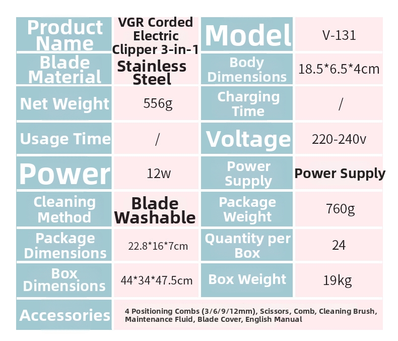 Professional Electric Hair Clipper For Slicked Back Gradient Styles_voghion.com