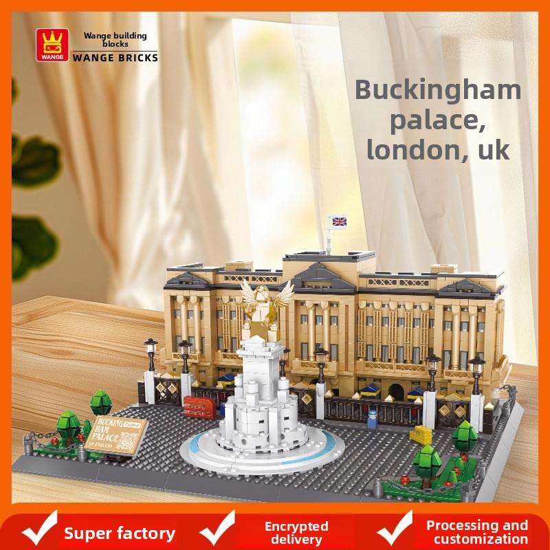 Palácio de Buckingham, Londres, Reino Unido. Blocos de montar de pequenas peças. Brinquedo educativo infantil. Ideal para presentear._voghion.com