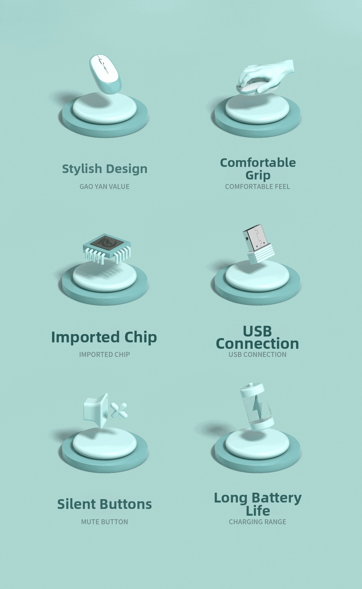 Leise kabellose Bluetooth-Dual-Mode-Maus, wiederaufladbar, Großhandel, auf Lager, verschiedene Farben, einfache Büromaus_voghion.com