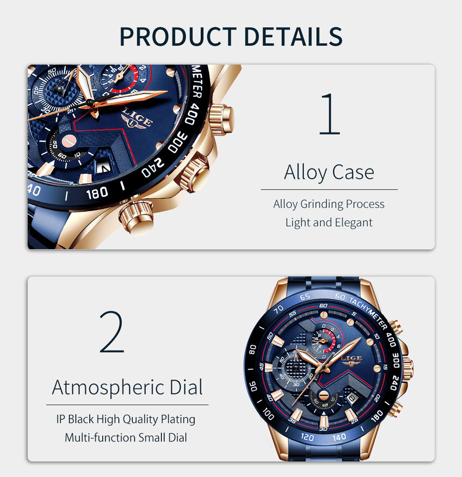 Luxury Men's Business Quartz Chronograph Watch With Multi-functions_voghion.com