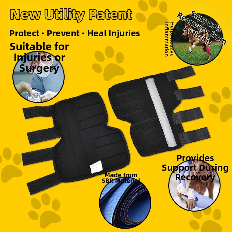 Protectores de rodilla para mascotas, soporte para patas de perro con soporte y tiras reflectantes para recuperación quirúrgica._voghion.com