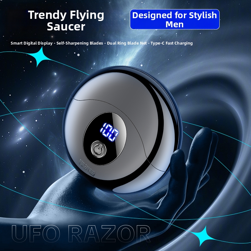 Fengerpu Mini UFO Rechargeable Electric Shaver Round Design Birthday Gift For Men_voghion.com