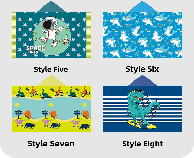 Children's Beach Towel Cape Hooded Quick Drying Absorbent_voghion.com