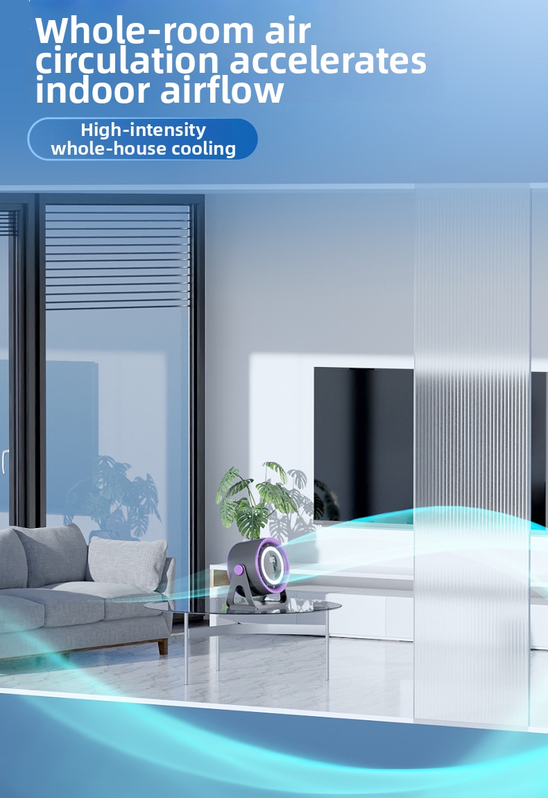 Air Circulator Fan For Home Office Desk Bedroom With Light_voghion.com