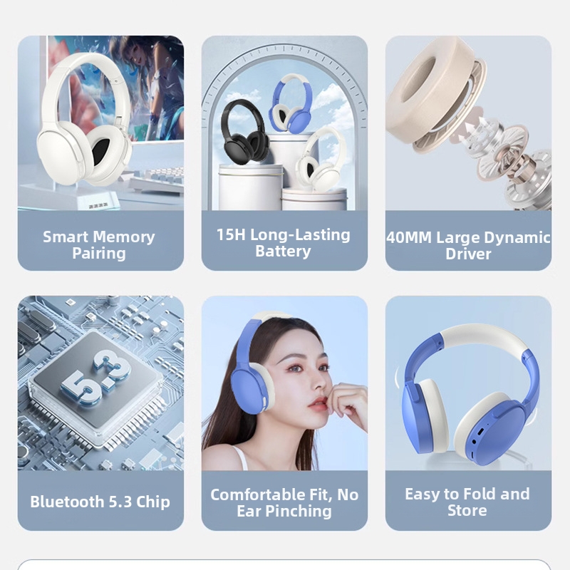 Écouteurs Bluetooth sans fil avec effets sonores multiples, longue autonomie, compatibles avec les vêtements et les téléphones portables, destinés à l'exportation_voghion.com
