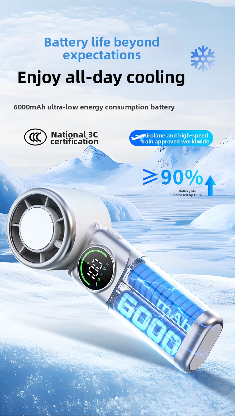 Handheld Portable Cooling Fan With Semiconductor Ice Compress_voghion.com