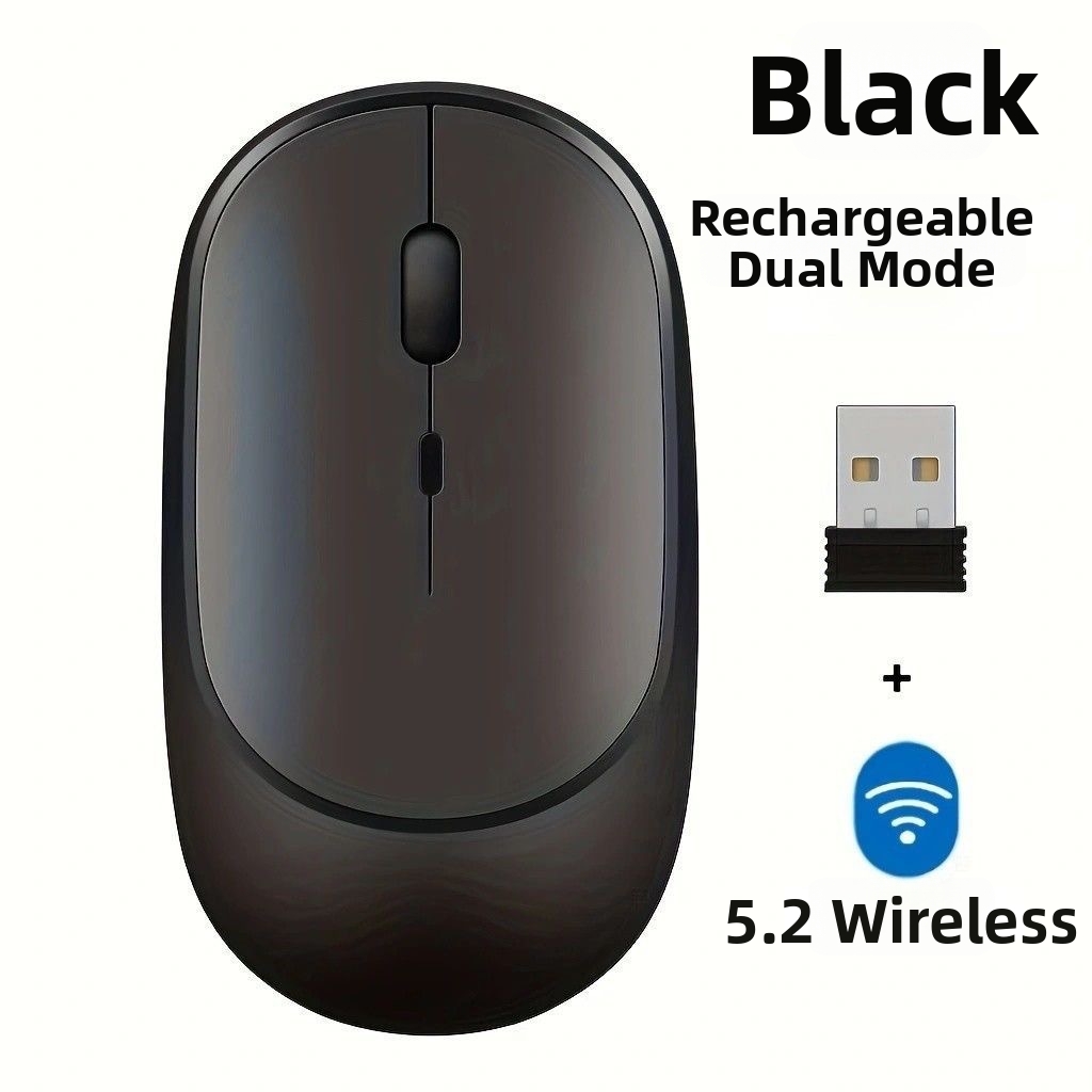 Leise kabellose Bluetooth-Dual-Mode-Maus, wiederaufladbar, Großhandel, auf Lager, verschiedene Farben, einfache Büromaus_voghion.com