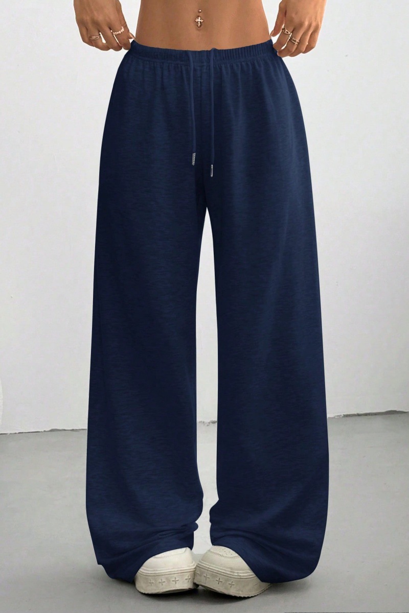 Women's Wide-leg Yoga Pants With Side Drawstring And Webbing_voghion.com