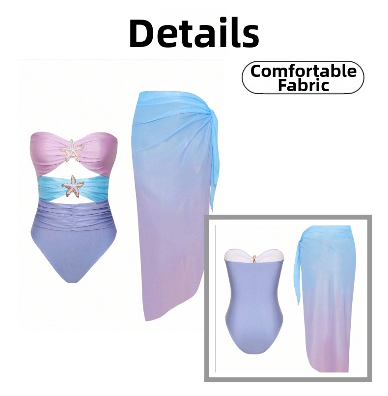 Bikini Set For Women Sexy Two Piece Design Hollowed Out Swimsuit Vacation Style Polyester Spring/Summer_ecoleips.com