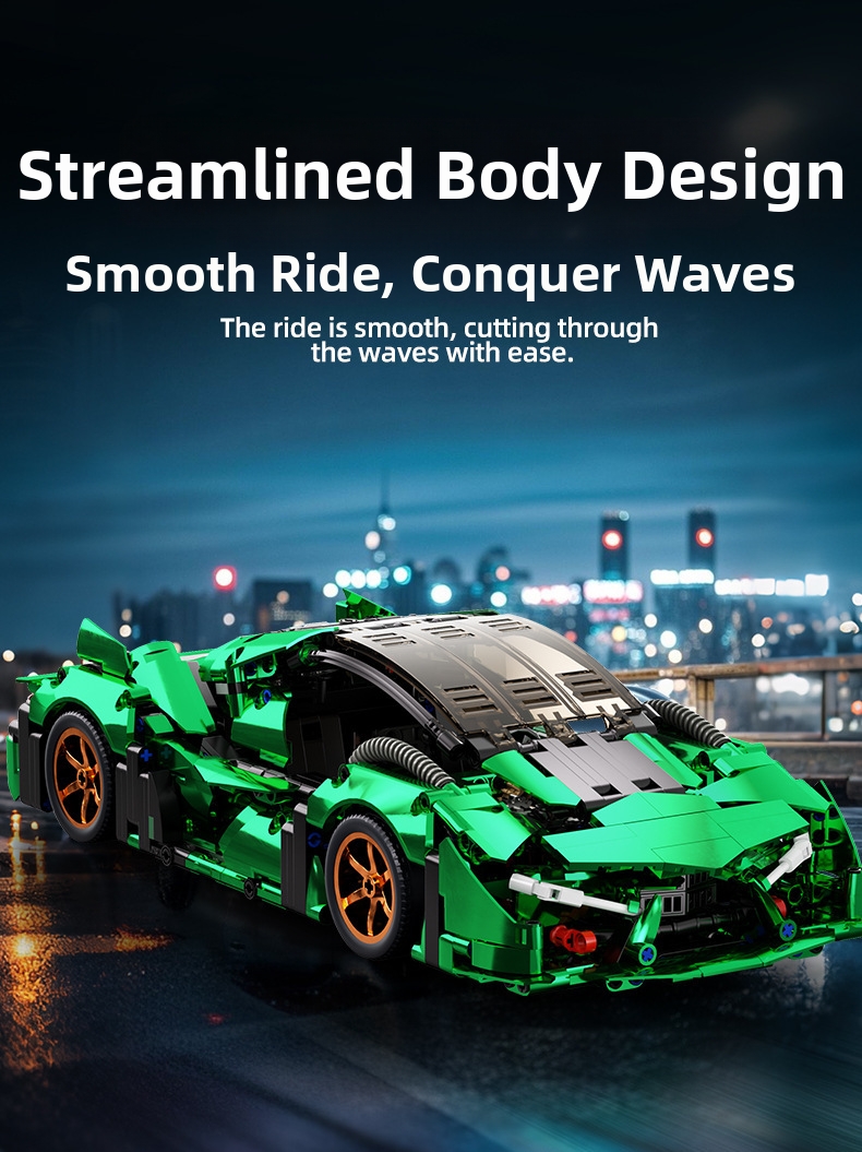 Blocs de construction modèle de voiture de sport rc vert_voghion.com