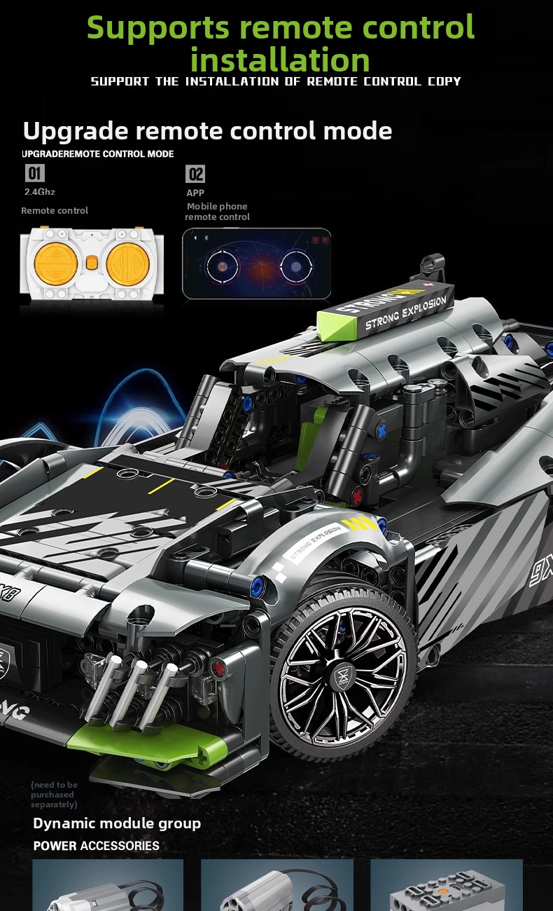 Kompatibles Darth Vader Apollo Supercar Cyber ​​Rambo ferngesteuertes Rennauto-Bausatz-Modellspielzeug_voghion.com