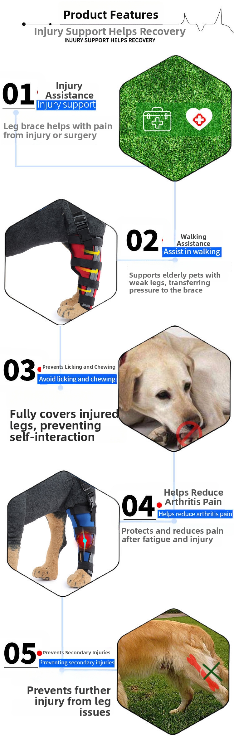 Dog Leg Brace Post-operative Support Knee Protection For Dogs_voghion.com