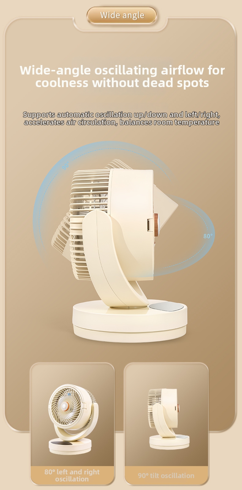 Wiederaufladbarer USB-Tischventilator mit Kühlfunktion_voghion.com