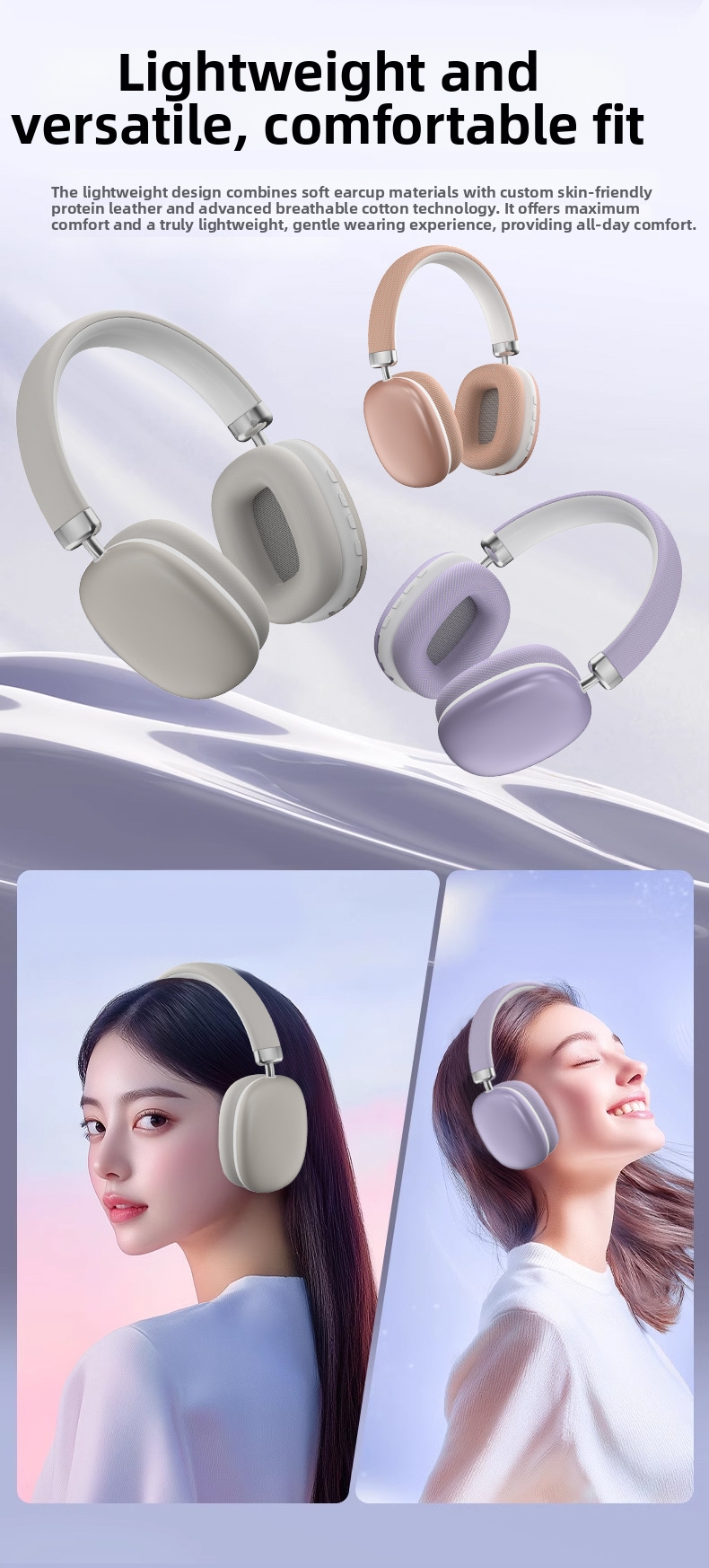 Wireless Over-ear Headphones Bluetooth Hi-fi Sound Foldable Design_voghion.com
