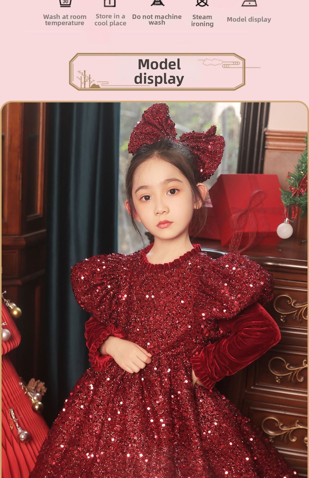 Girl's Princess Puffy Dress – Elegant Flower Girl Gown For Recitals & Weddings (80-160cm, Machine Washable)_voghion.com