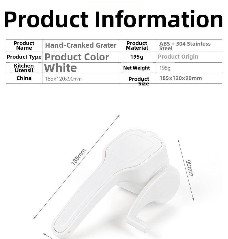 Handbetriebene, rotierende Käsereibe – Multifunktionales Küchengerät für den Heimgebrauch – Kreativ_voghion.com