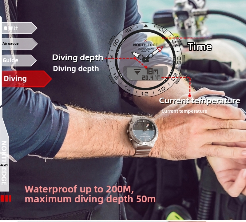 Outdoor Smartwatch Für Herren Wasserdicht Mit Barometer Und Gps_voghion.com