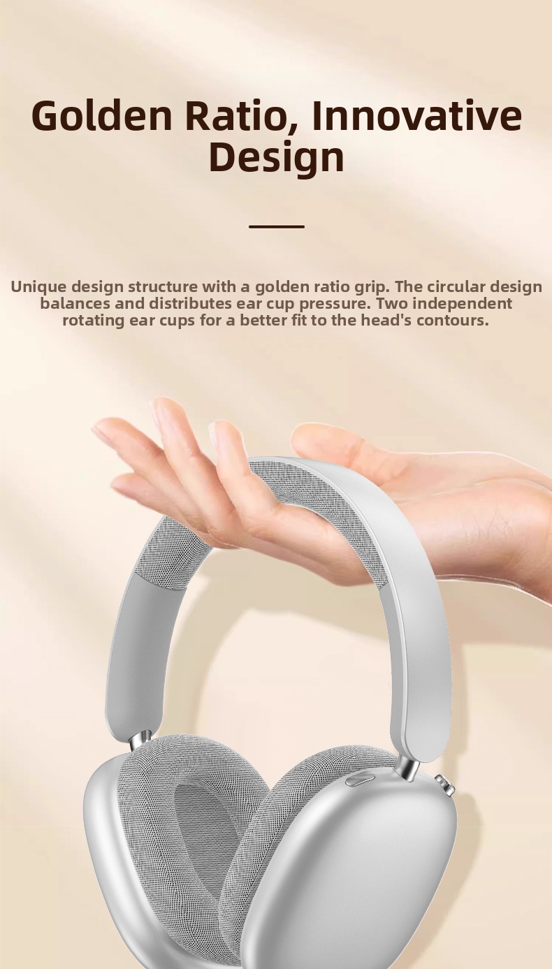 Casque sans fil supra-auriculaire P859ANC – Réduction active du bruit, 40 h d'autonomie, Bluetooth 5.4, molette de contrôle rotative, pliable_voghion.com