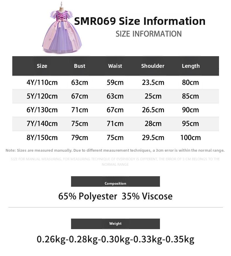 Robe longue de princesse pour Halloween, déguisement Raiponce/Elsa pour enfant, costume d'anniversaire_voghion.com
