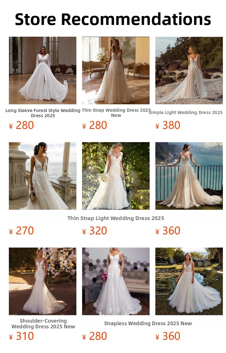 2025 New Style High U Neck Lace Wedding Dress Long Sleeve Slimming a Line Long Train Simple Style for Travel Photography_ecoleips.com