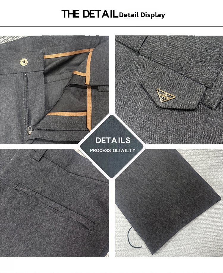 Men's Cropped Skinny Suit Trousers Casual Wedding Formal Business Spring Summer New Style_viptrois.com