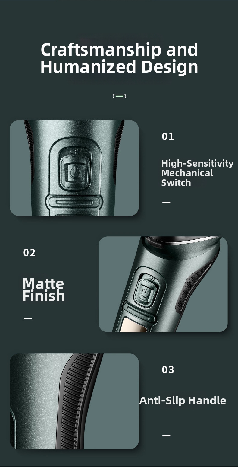 Electric Shaver For Men With Digital Display And Three Blades_voghion.com