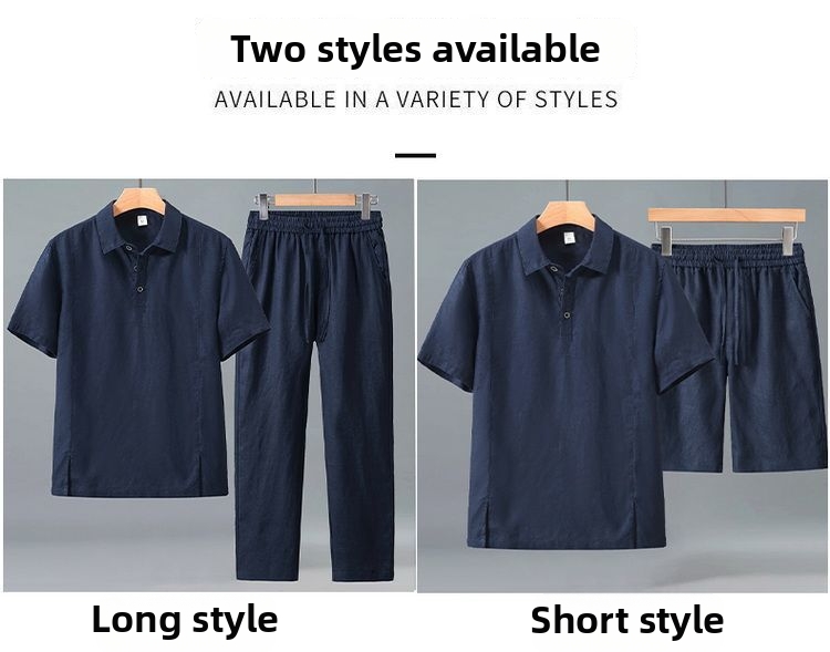 Completo camicia uomo vestibilità comoda lino misto estivo_voghion.com