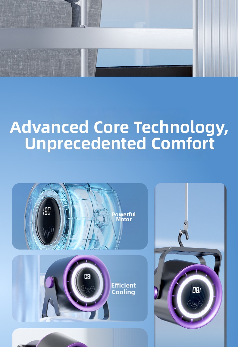 Air Circulator Fan For Home Office Desk Bedroom With Light_voghion.com