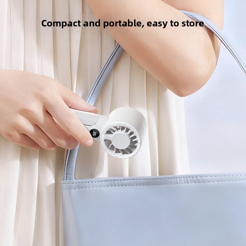 High Speed Handheld Fan Mini Portable Outdoor Turbine Fan With 100 Speed Digital Display Quiet Home Appliances_voghion.com
