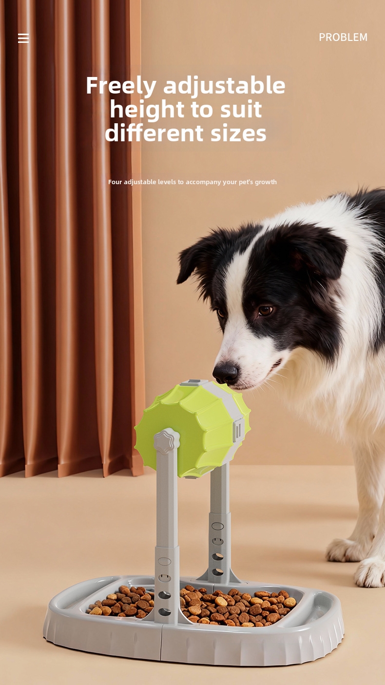 Interactive Slow Feeder Dog Bowl Rolling Pet Puzzle Toy_voghion.com
