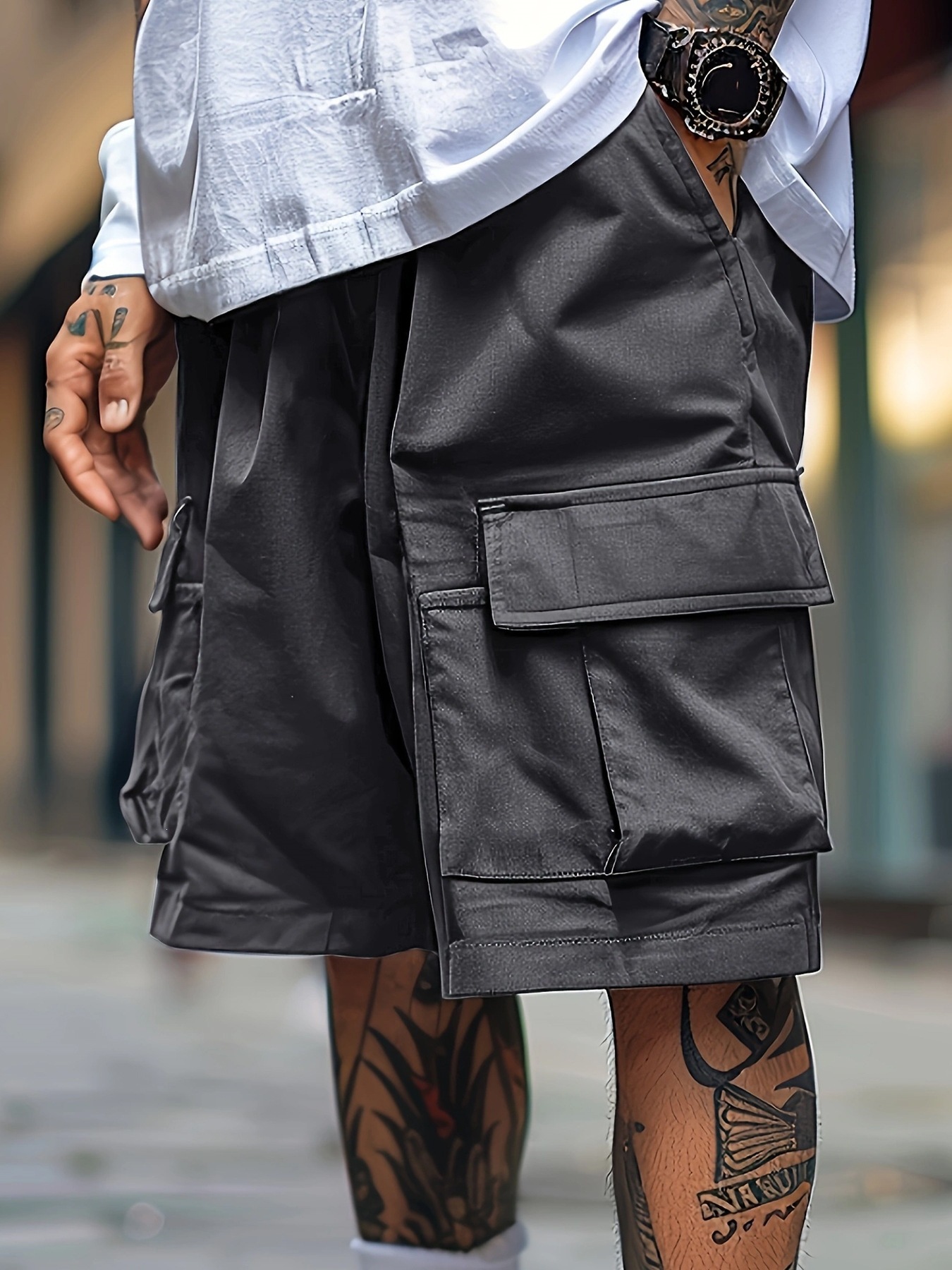 Herren Cargoshorts Mit Vielen Taschen Für Sport Und Freizeit_voghion.com