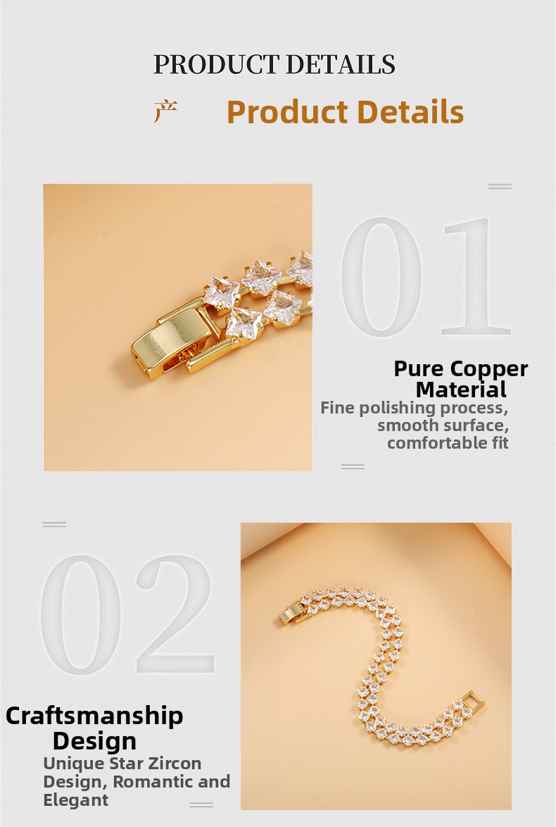 Luxury Full Diamond Bracelet Elegant Minimalist Chain Jewellery_voghion.com