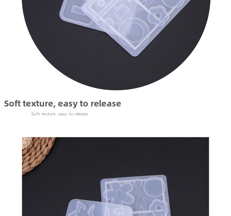 Kit de moules en résine à faire soi-même : moules en résine époxy résistants aux hautes températures pour la création de bijoux, pendentifs, boucles d'oreilles, étoiles, cœurs et rectangles._voghion.com