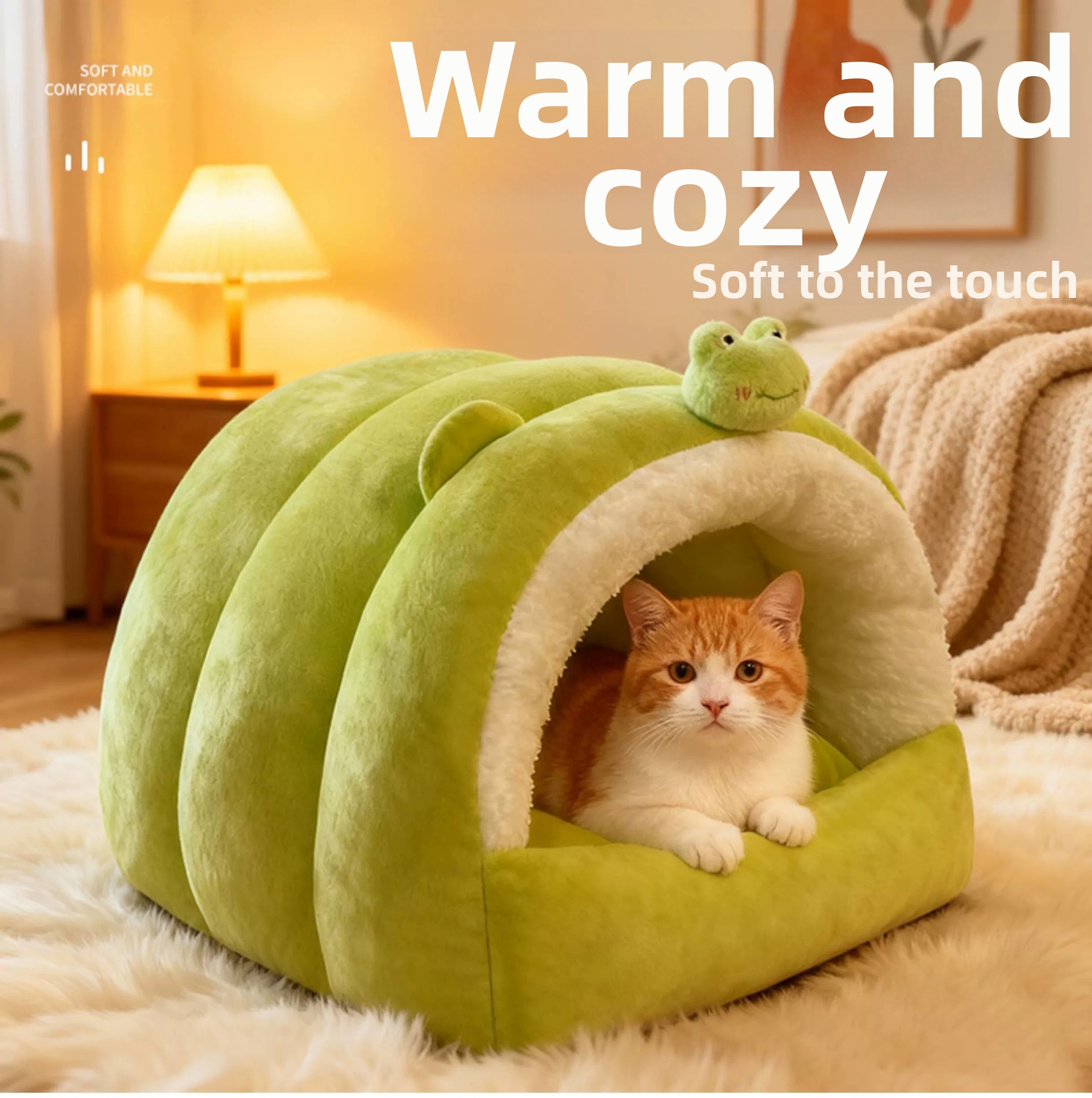 Checkered Warm Enclosed Cat Bed And Pet Sleeping Bag For Small Dogs_voghion.com