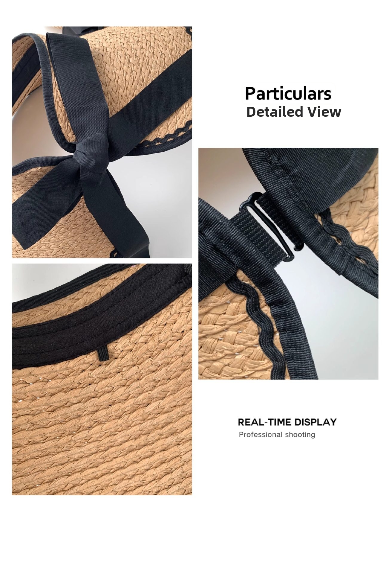 Strohhut Visor Für Damen Mit Breiter Krempe Und Sonnenschutz_voghion.com