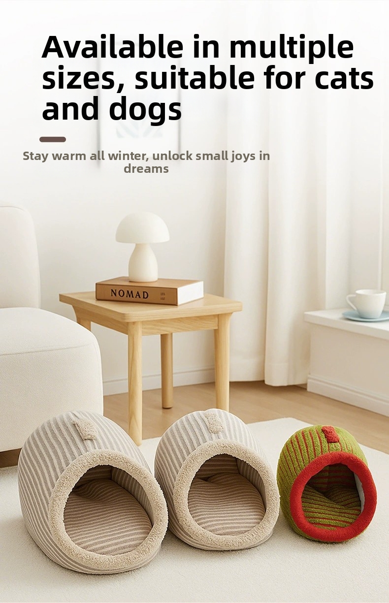 Panier chat semi-fermé et maison pour chien douillet et chaud_voghion.com