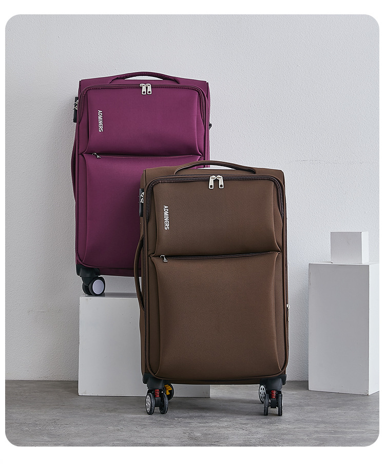 Rolling Suitcase Oxford Cloth Trolley Case With Business Lock_voghion.com