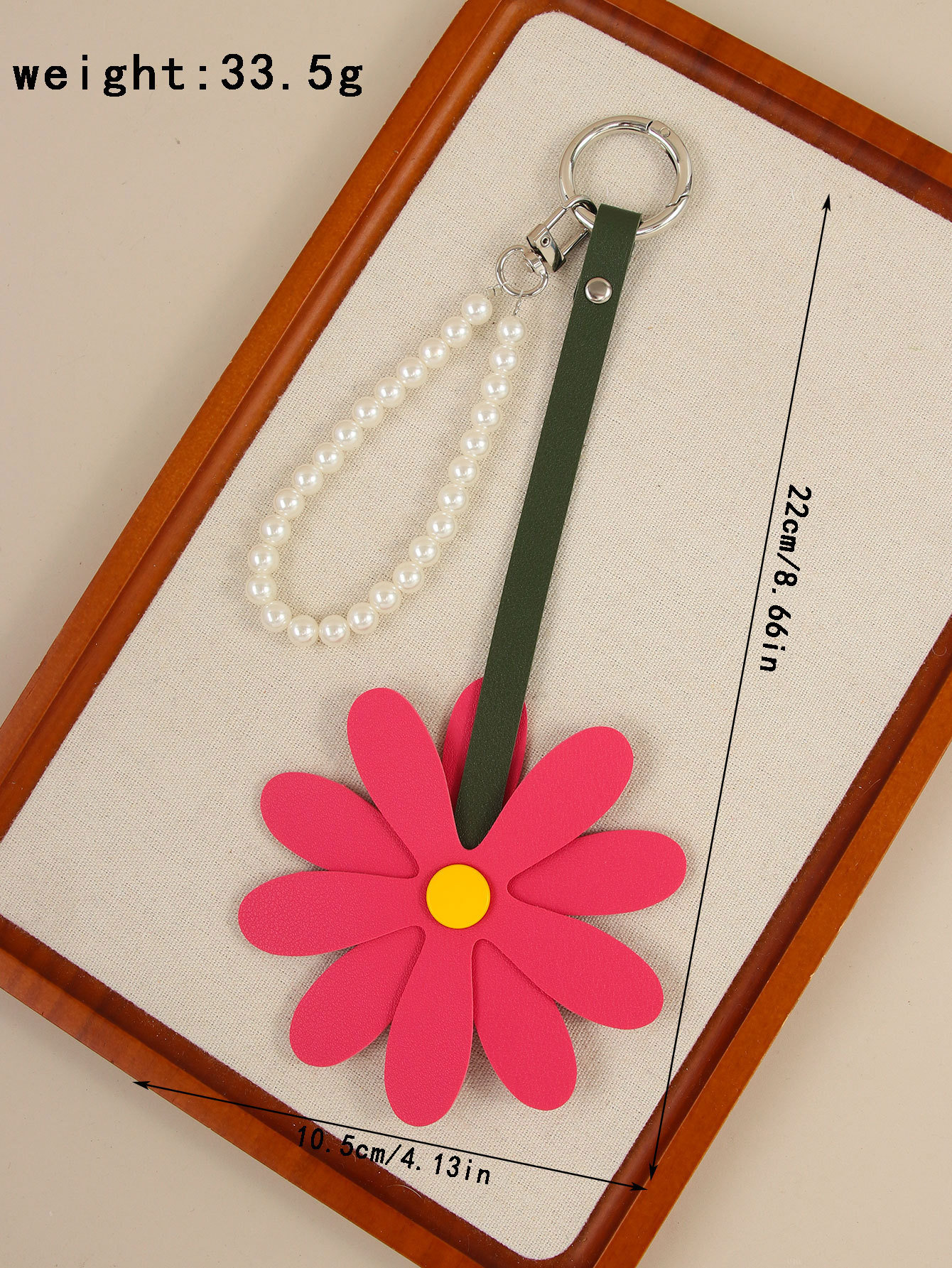 Flower Pearl Chain Keychain Bag Accessory With Daisy Pendant_voghion.com