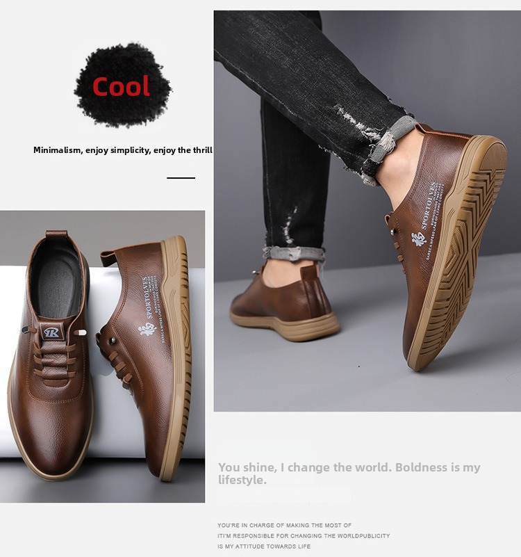 Chaussures en cuir pour hommes, collection printemps 2025, décontractées, à enfiler, semelle souple, confortables, blanches et noires, en microfibre et cuir PU. Directement de l'usine._voghion.com
