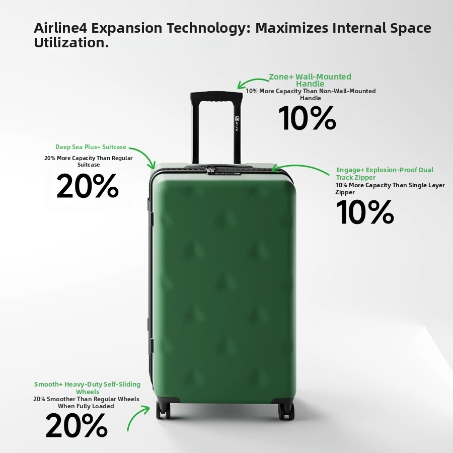 Red Carry On Suitcase Large Capacity Rolling Luggage With Wheels_voghion.com