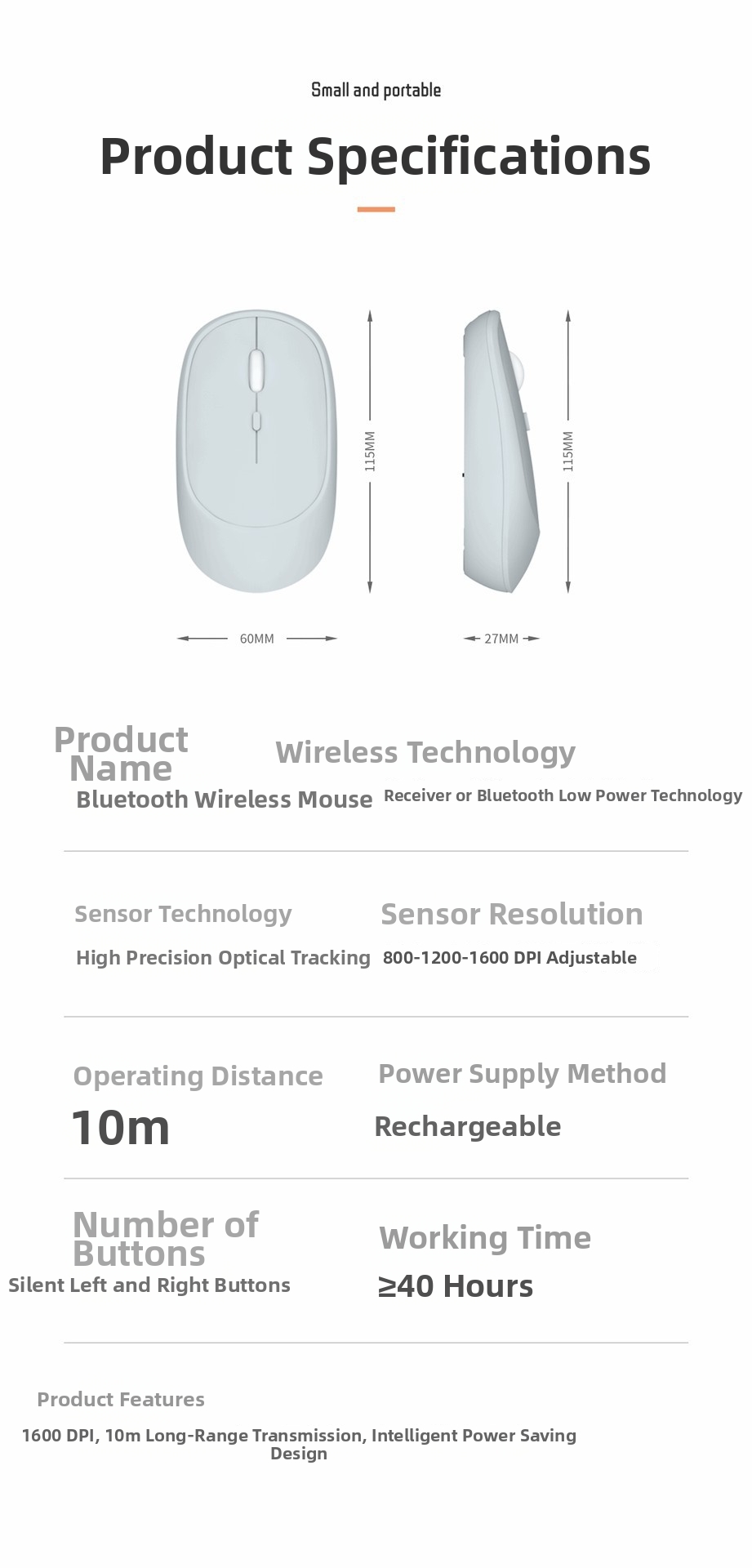 Leise kabellose Bluetooth-Dual-Mode-Maus, wiederaufladbar, Großhandel, auf Lager, verschiedene Farben, einfache Büromaus_voghion.com