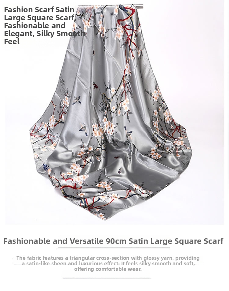 Quadratisches Seidentuch Für Damen Retro Print Kopftuch Modisch_voghion.com